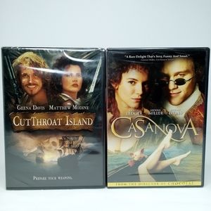 2 Sealed DVDs Matthew Modine Cutthroat Island 1995 & Heath Ledger Casanova 2006